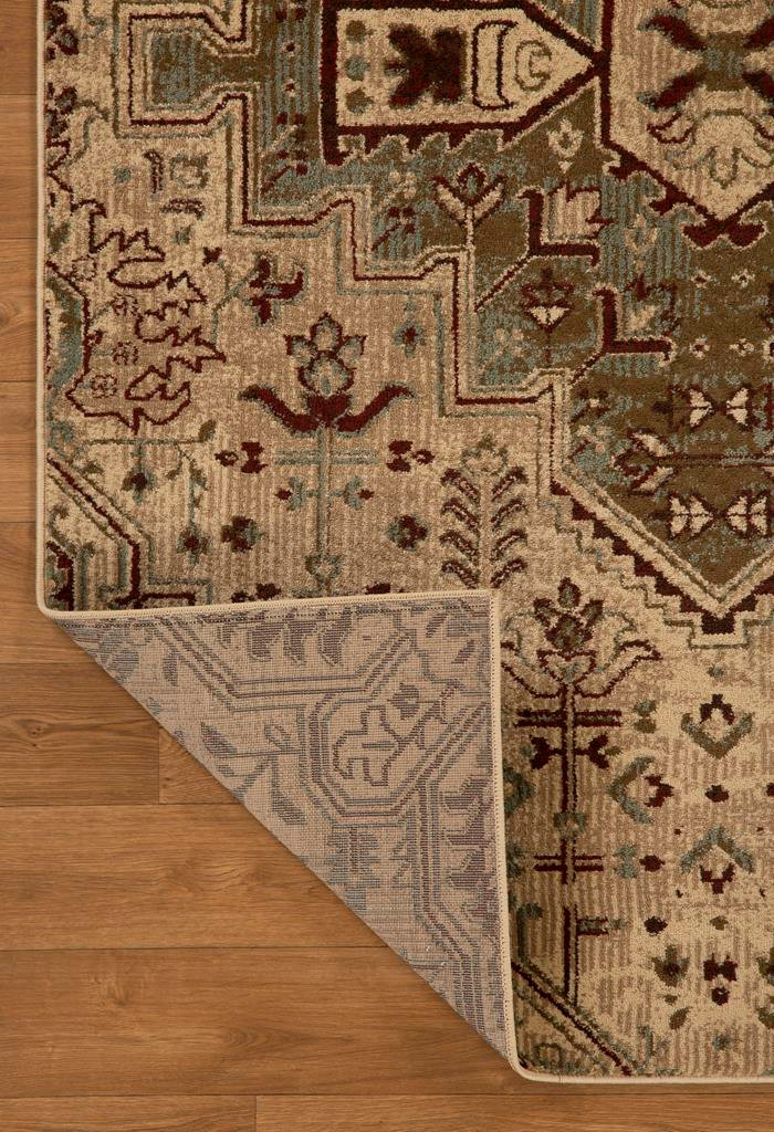 Kas Heritage 9374 Ivory Blue Medallion Area Rug Backing