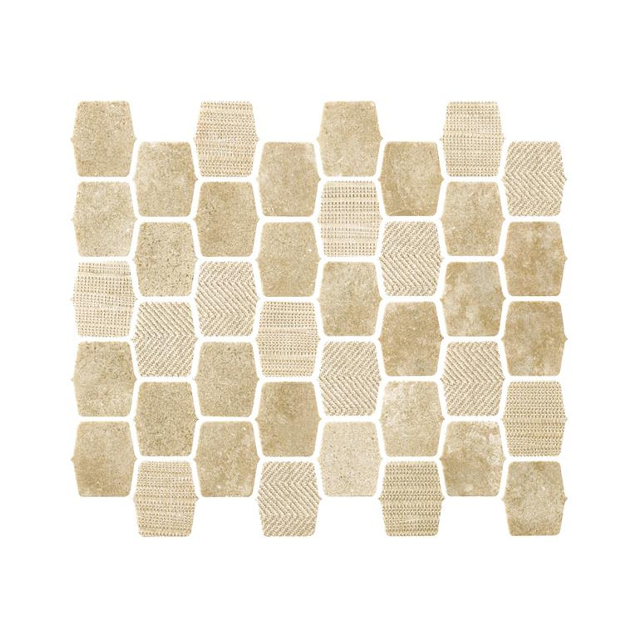 Organic Strands Beige 2" X 2" Lantern Glass Mosaic