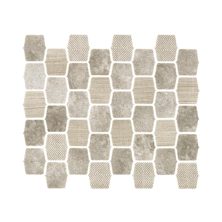 Organic Strands Lt. Grey 2" X 2" Lantern Glass Mosaic