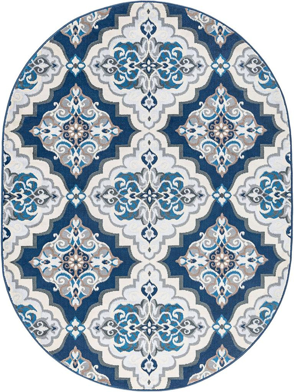 Tayse Madison Peoria MDN4107 Dark Blue Oval Area Rug