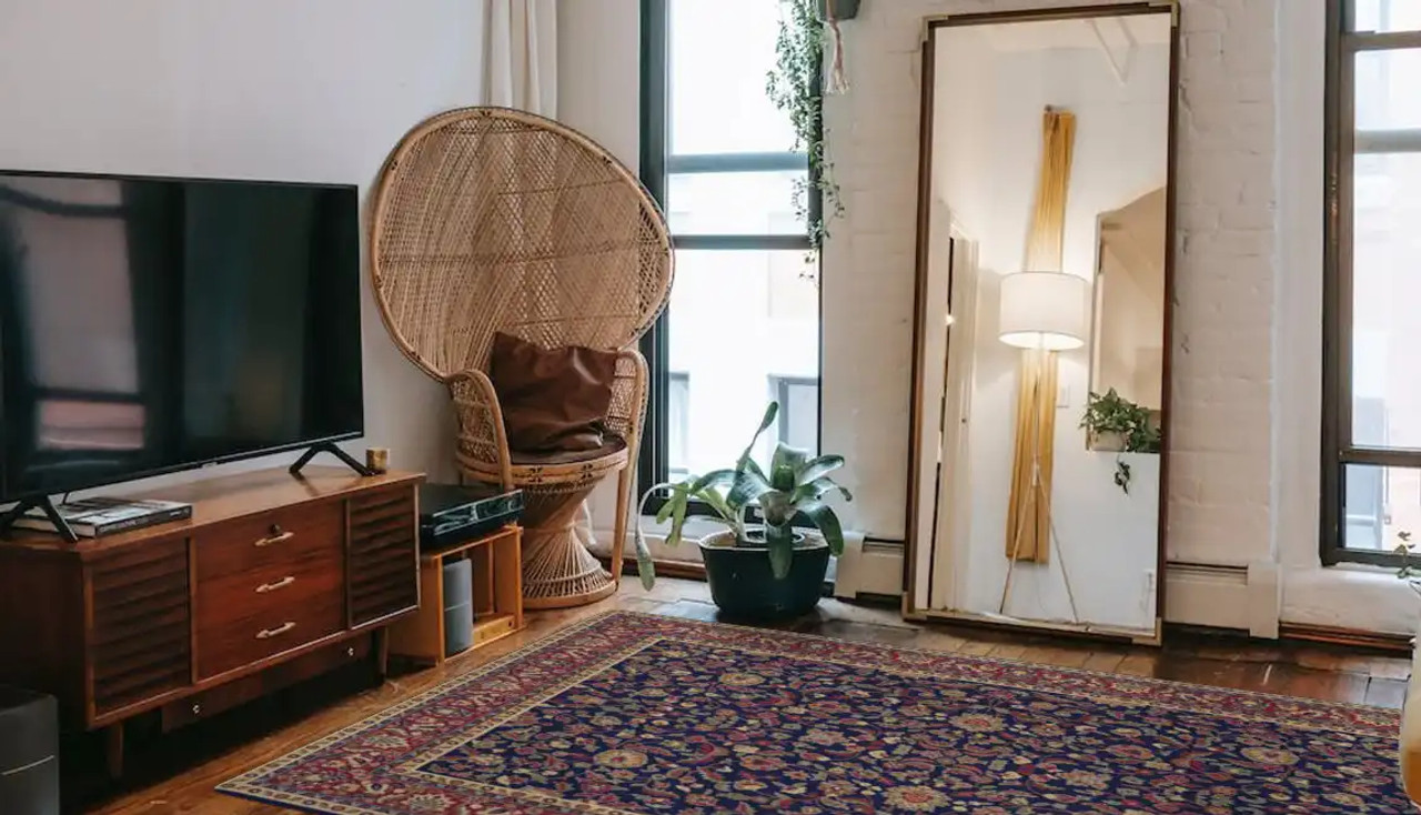 Jewel 4064 Kashan Navy Area Rug by Concord Global Trading Room Scene