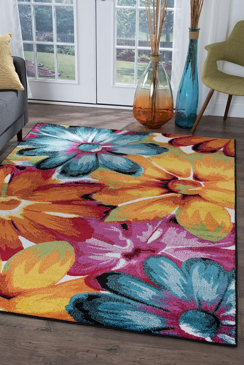Tayse Symphony Zinnia SMP1005 Multi Area Rug Room Scene