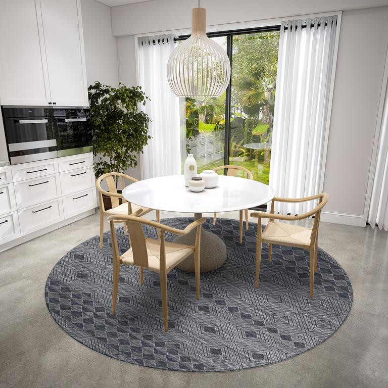 Dalyn Sedona SN1 Midnight Round Area Rug Room Scene