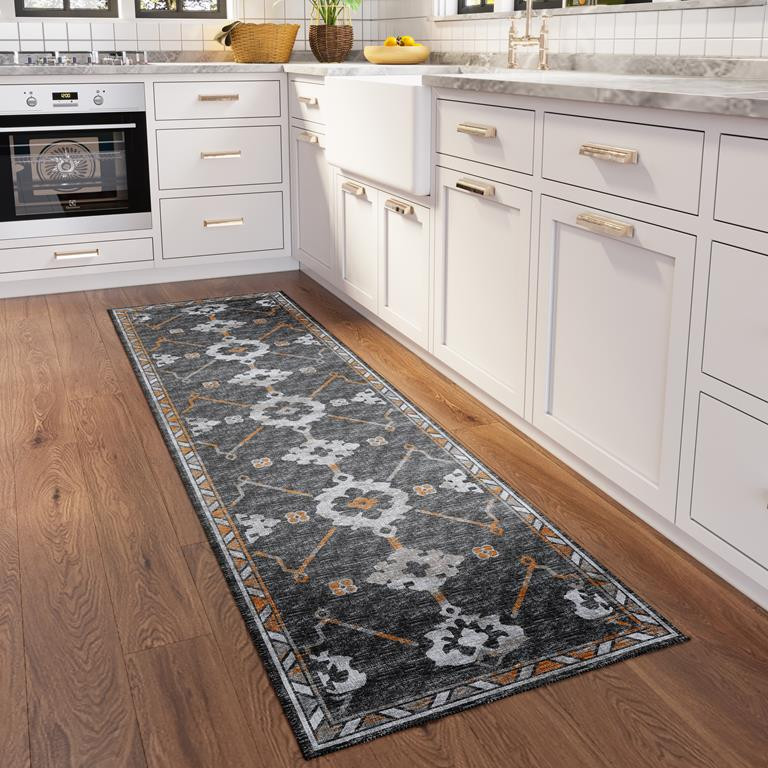 Dalyn Sedona SN16 Charcoal Runner Area Rug Room Scene