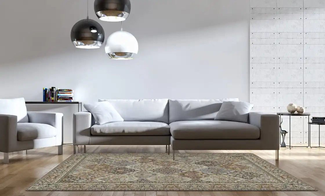 Nubrisa DaVinci Panel 26 Mocha Area Rug Room Scene