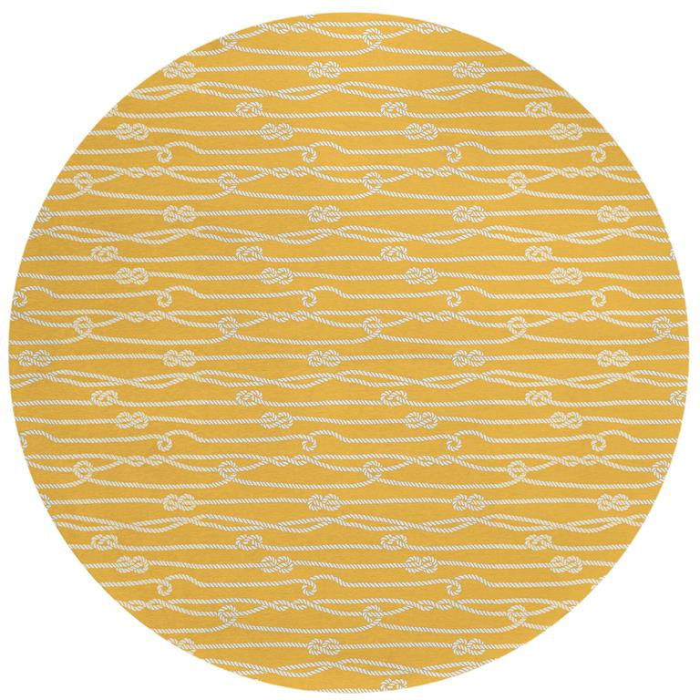 Dalyn Harbor HA7 Gold Round Area Rug Room Scene