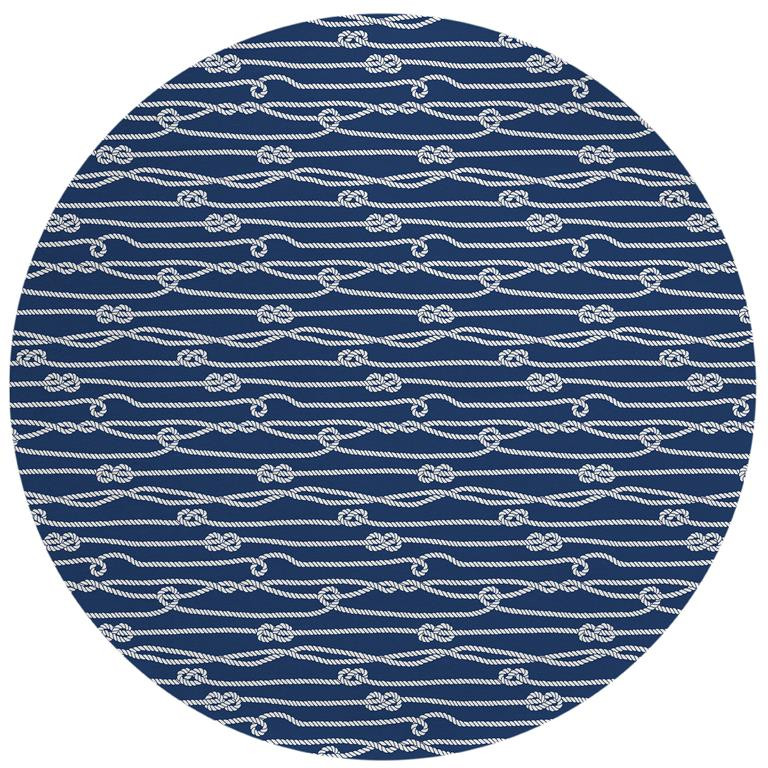 Dalyn Harbor HA7 Navy Round Area Rug Room Scene