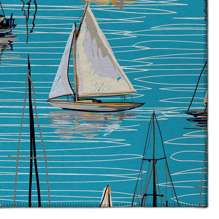 Dalyn Harbor HA8 Teal Area Rug Corner