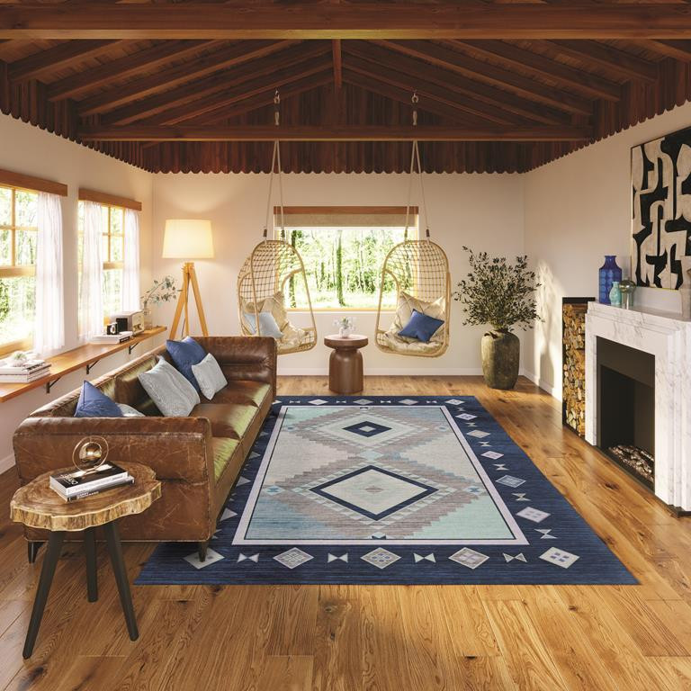 Dalyn Phoenix PH2 Denim Area Rug Room Scene