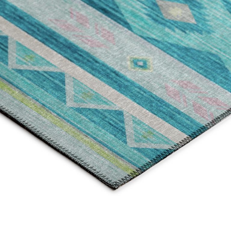 Dalyn Phoenix PH3 Teal Area Rug on Angle