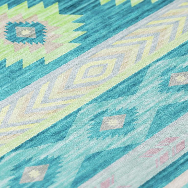 Dalyn Phoenix PH3 Teal Area Rug Closeup