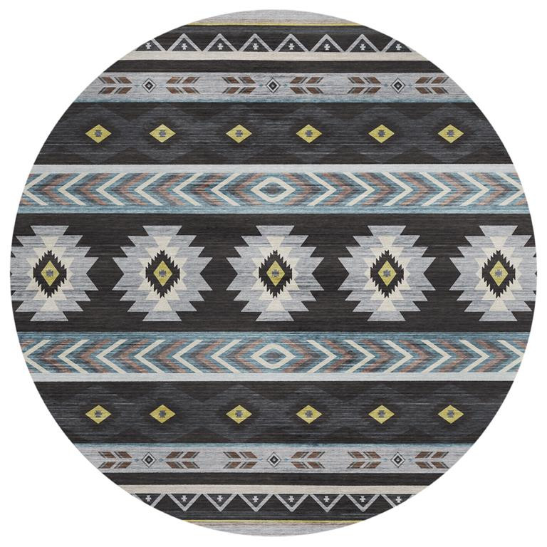 Dalyn Phoenix PH3 Black Round Area Rug