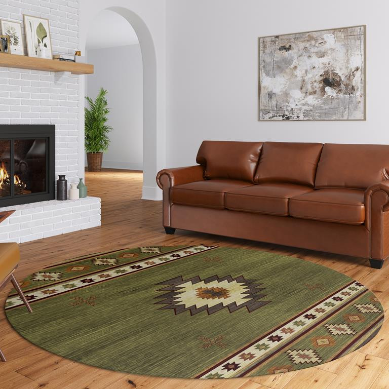 Dalyn Phoenix PH4 Cactus Round Area Rug Room Scene