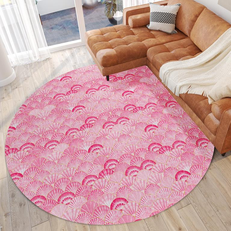 Dalyn Seabreeze SZ2 Blush Round Area Rug Room Scene