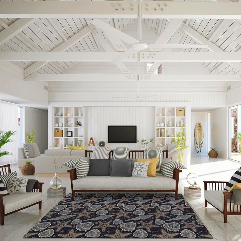 Dalyn Seabreeze SZ4 Black Area Rug Room Scene