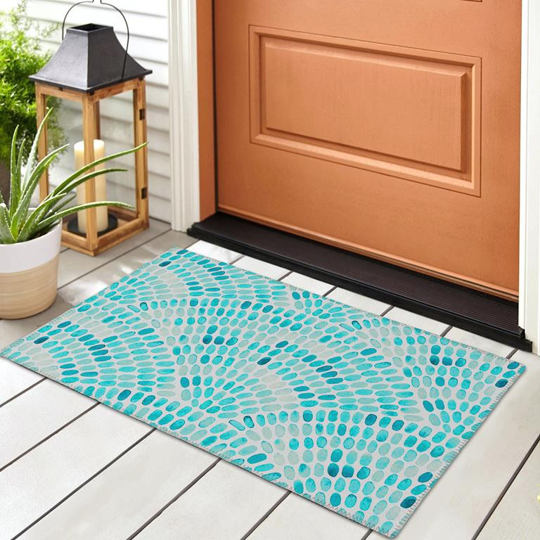 Dalyn Seabreeze SZ7 Teal Scatter Area Rug Room Scene