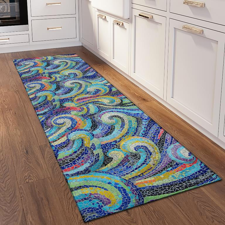 Dalyn Seabreeze SZ14 Indigo Runner Area Rug Room Scene