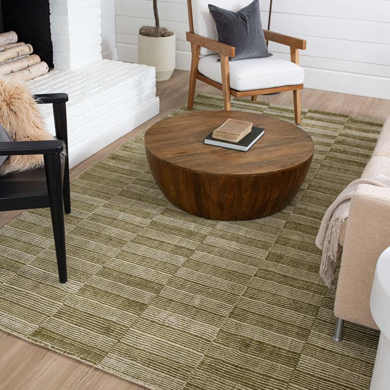Karastan Broken Stripe R1091-214 Moss Area Rug by Bobby Berk