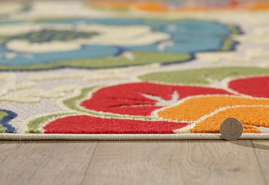 Kas Calla Ivory Flora Area Rug Pile Image