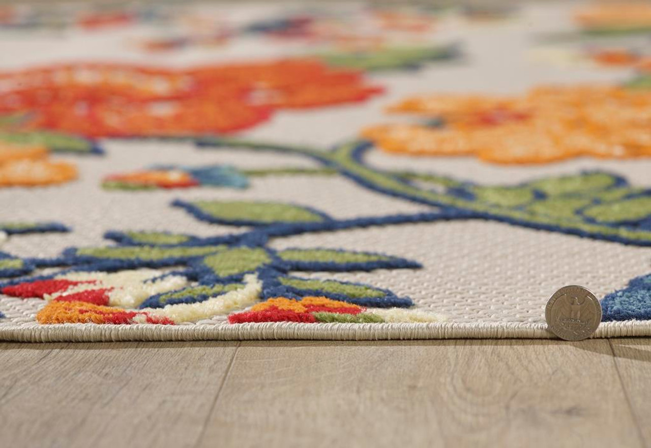 Kas Calla Ivory Floral Vine Area Rug Pile Image