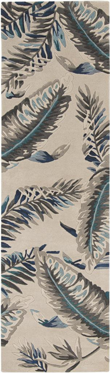 Kas Havana Grey Blue Tropics Area Rug Runner Image