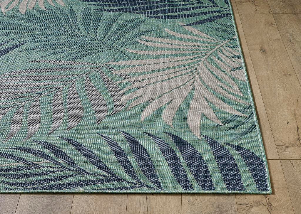 Kas Provo Aqua Palms Area Rug Angle Image