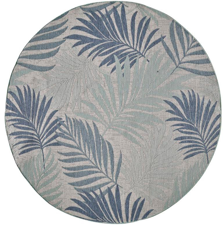 Kas Provo Aqua Palms Round Area Rug