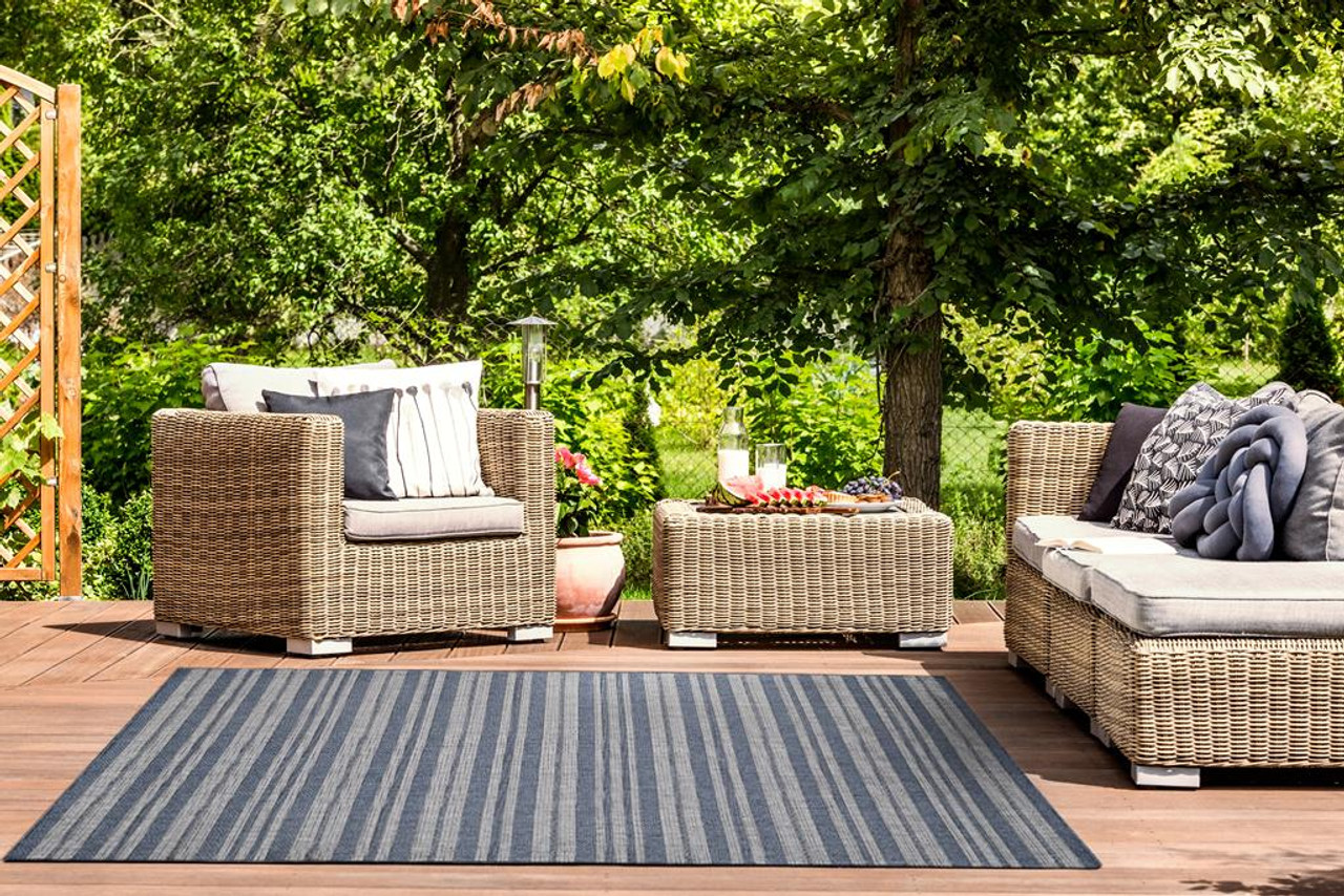 Kas Provo 5790 Blue Stripes Area Rug Room Scene