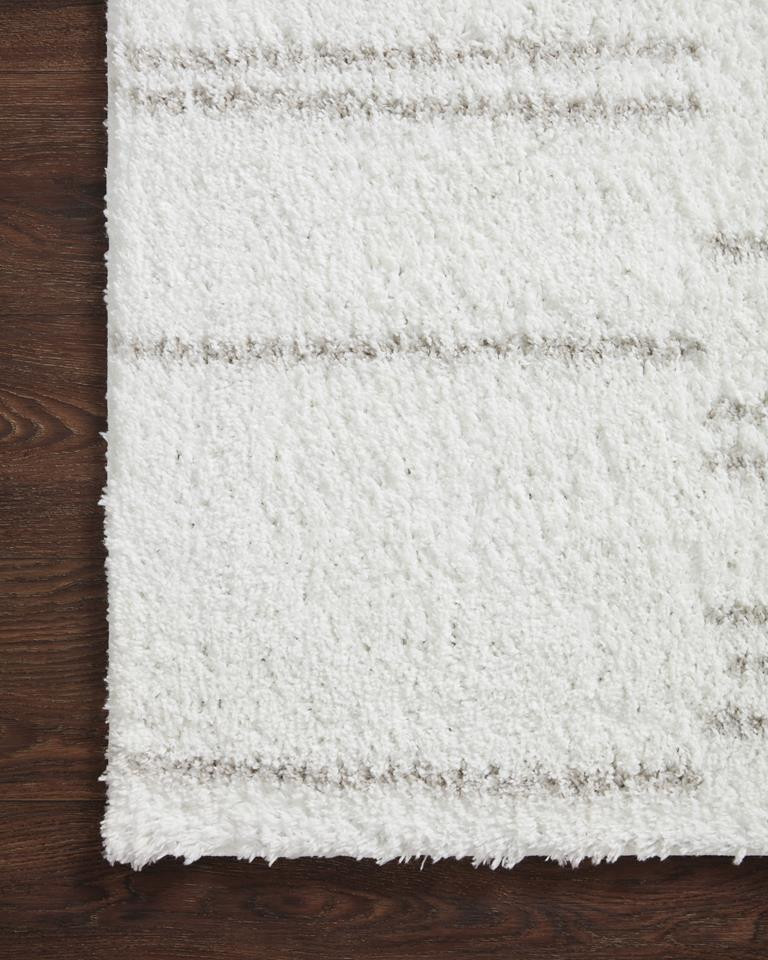 Loloi II Bliss Shag BLS-02 White Grey Area Rug | Carpetmart.com