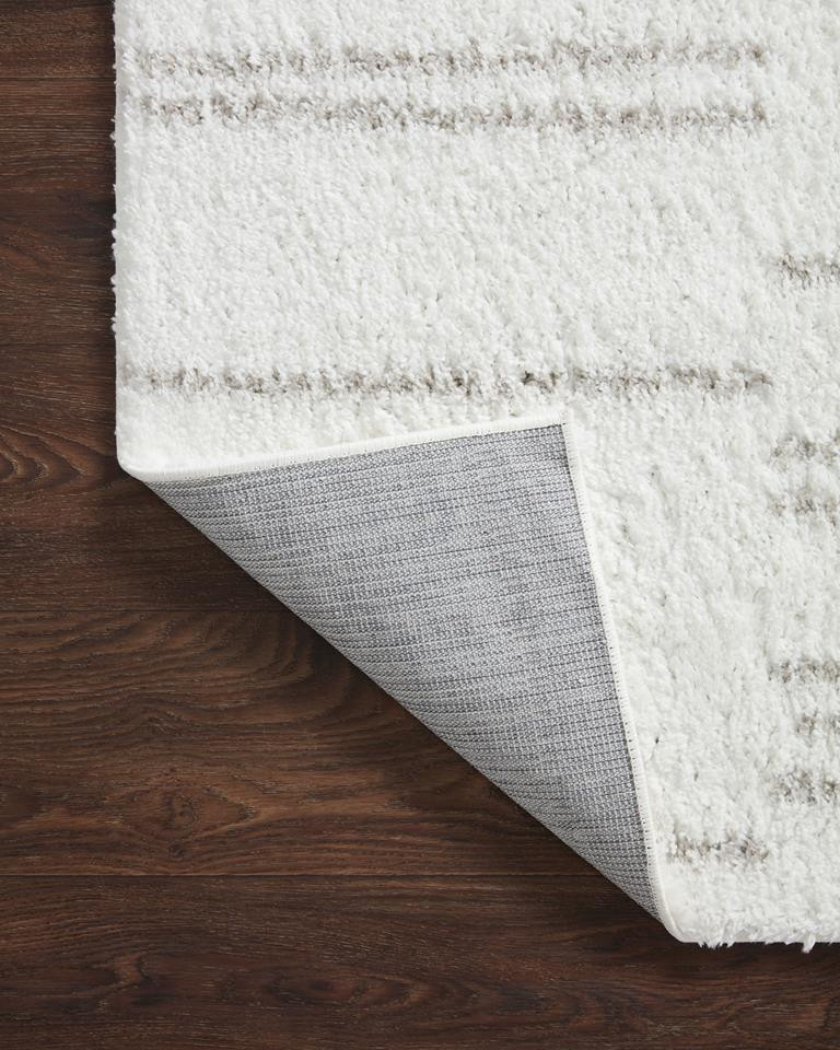 Loloi II Bliss Shag BLS-02 White Grey Area Rug | Carpetmart.com
