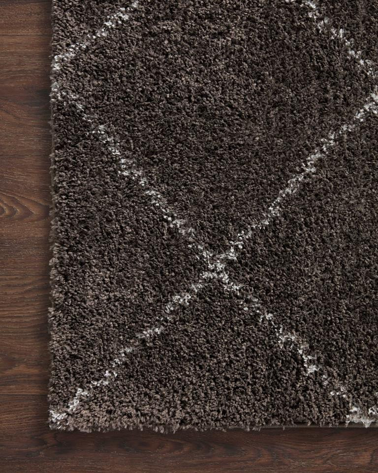 Loloi II Bliss Shag BLS-04 Bark Grey Area Rug Corner