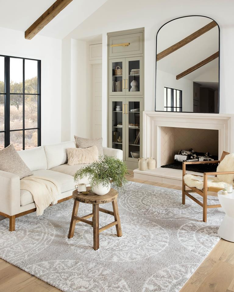 Loloi II Bliss Shag BLS-06 Grey White Area Rug | Carpetmart.com