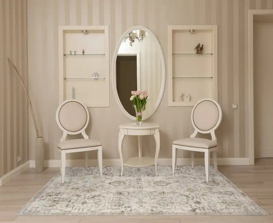 Loloi Bonney BNY-03 Ivory Dove Area Rug Room Scene