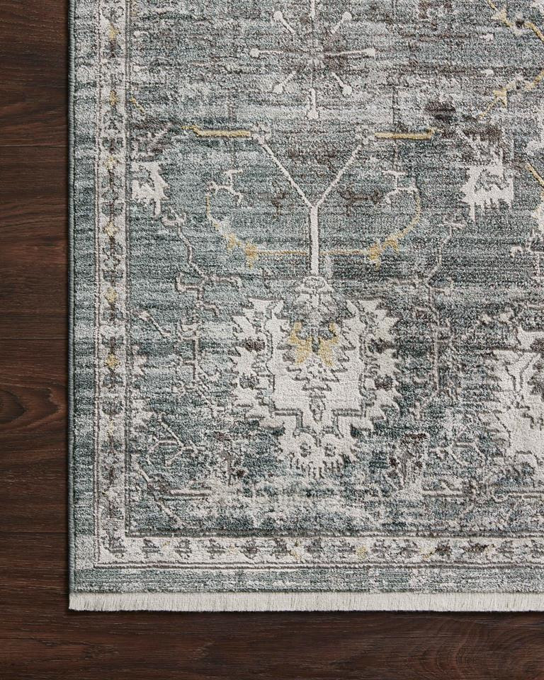 Loloi Bonney BNY-03 Lagoon Ivory Area Rug Corner