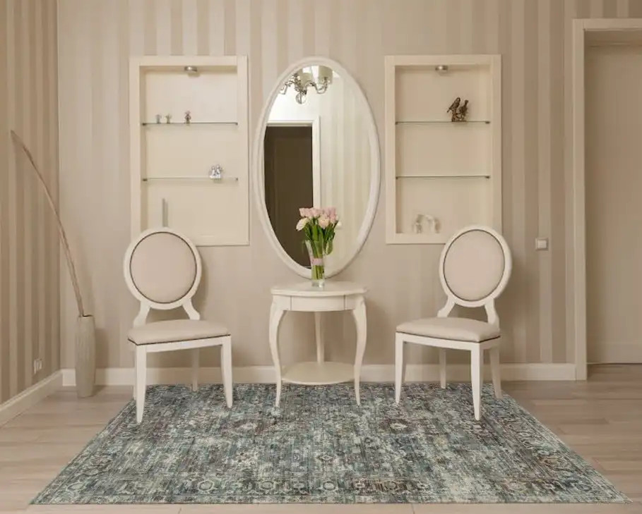 Loloi Bonney BNY-05 Slate Teal Area Rug Room Scene