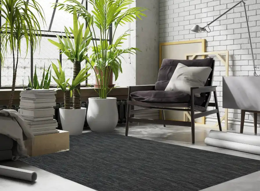 Loloi Brooks BRO-01 Ink Area Rug Room Scene