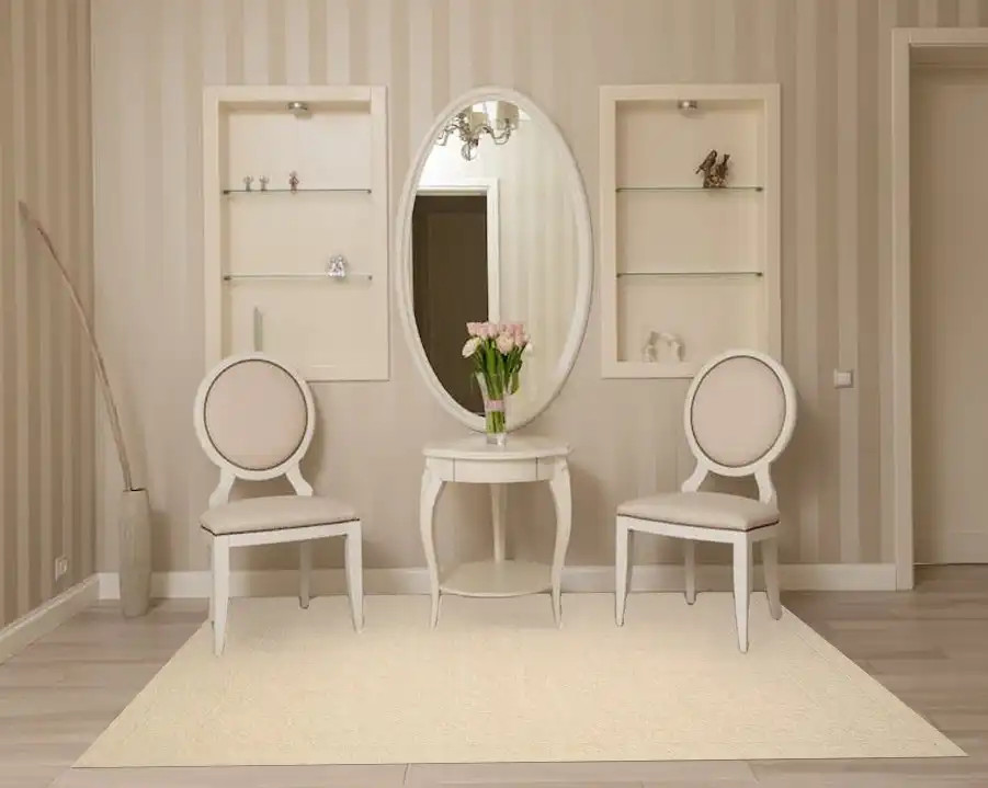 Loloi Cecelia CEC-01 Ivory Ivory Area Rug Room Scene