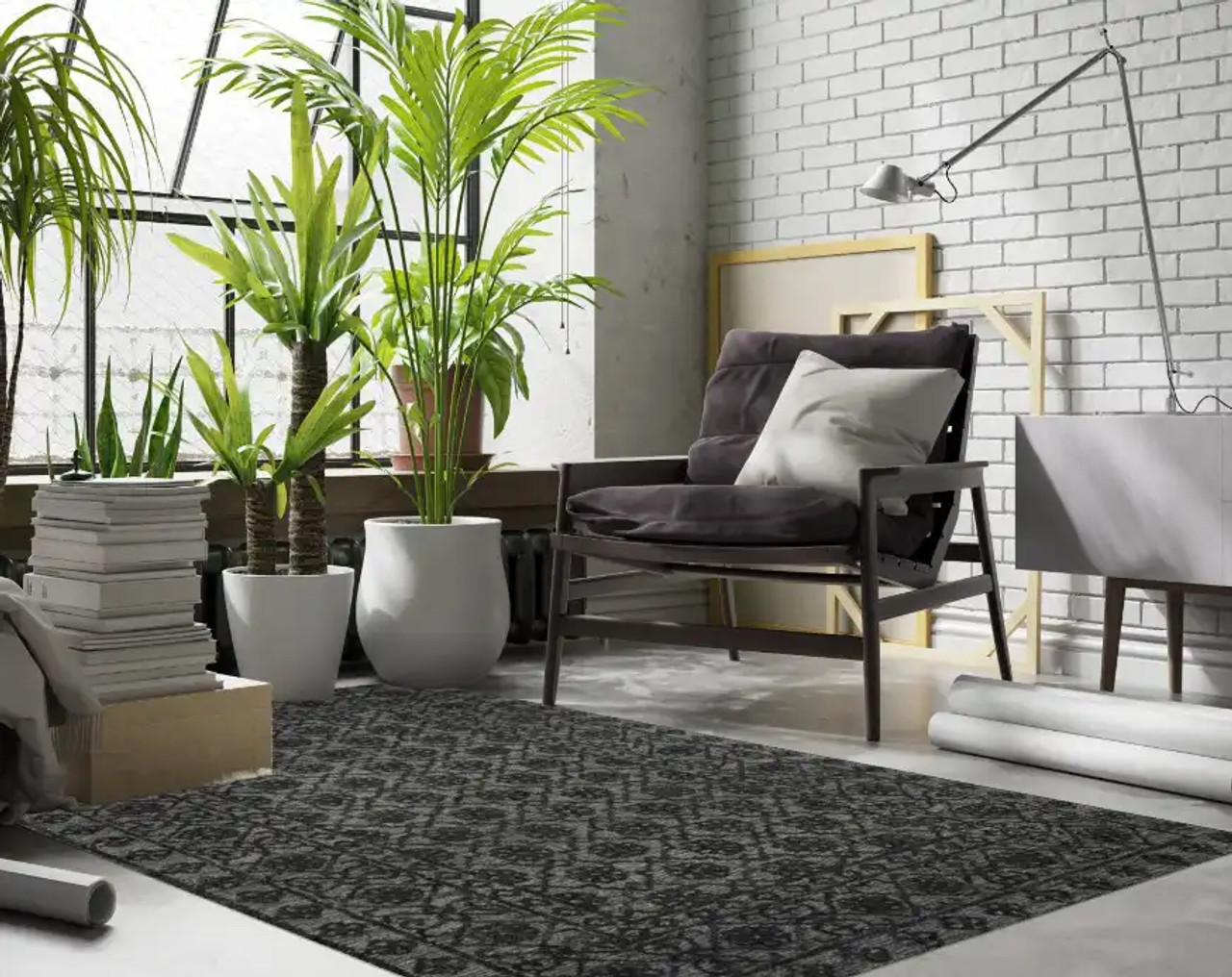 Loloi Cecelia CEC-01 Smoke Dark Grey Area Rug | Carpetmart.com 