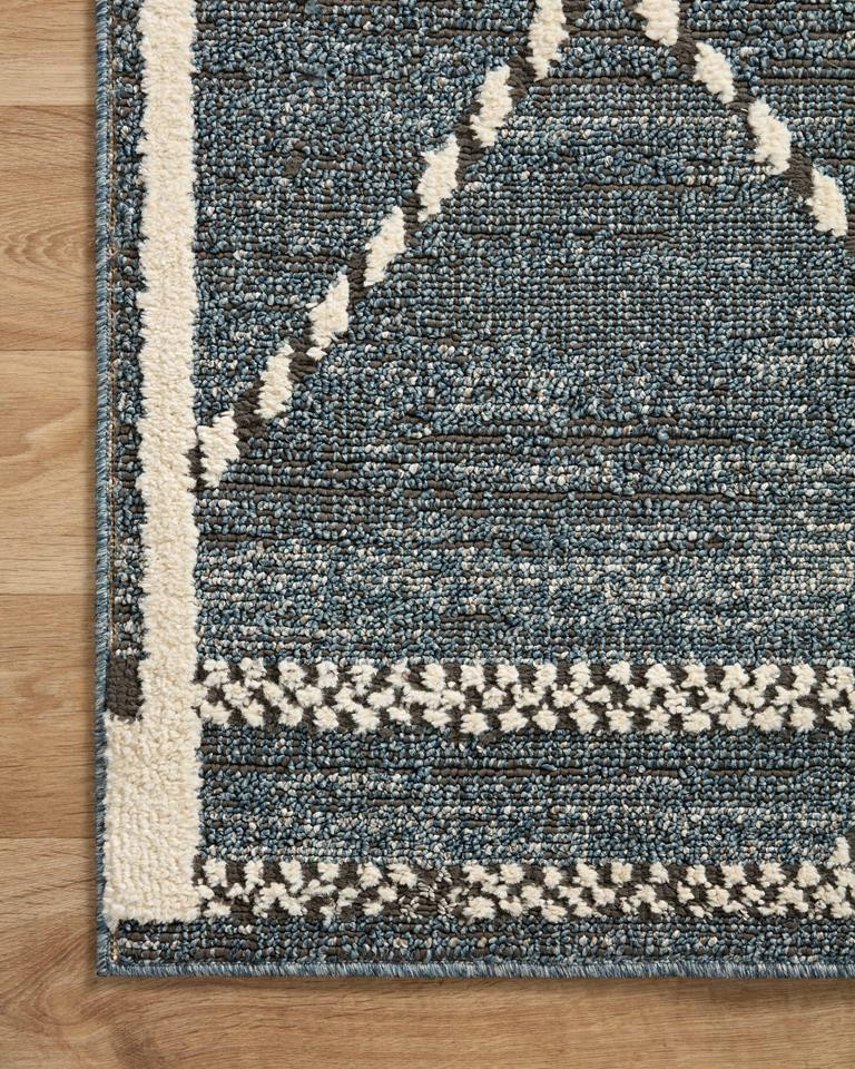 Loloi II Fabian FAB-01 Denim Charcoal Area Rug Corner