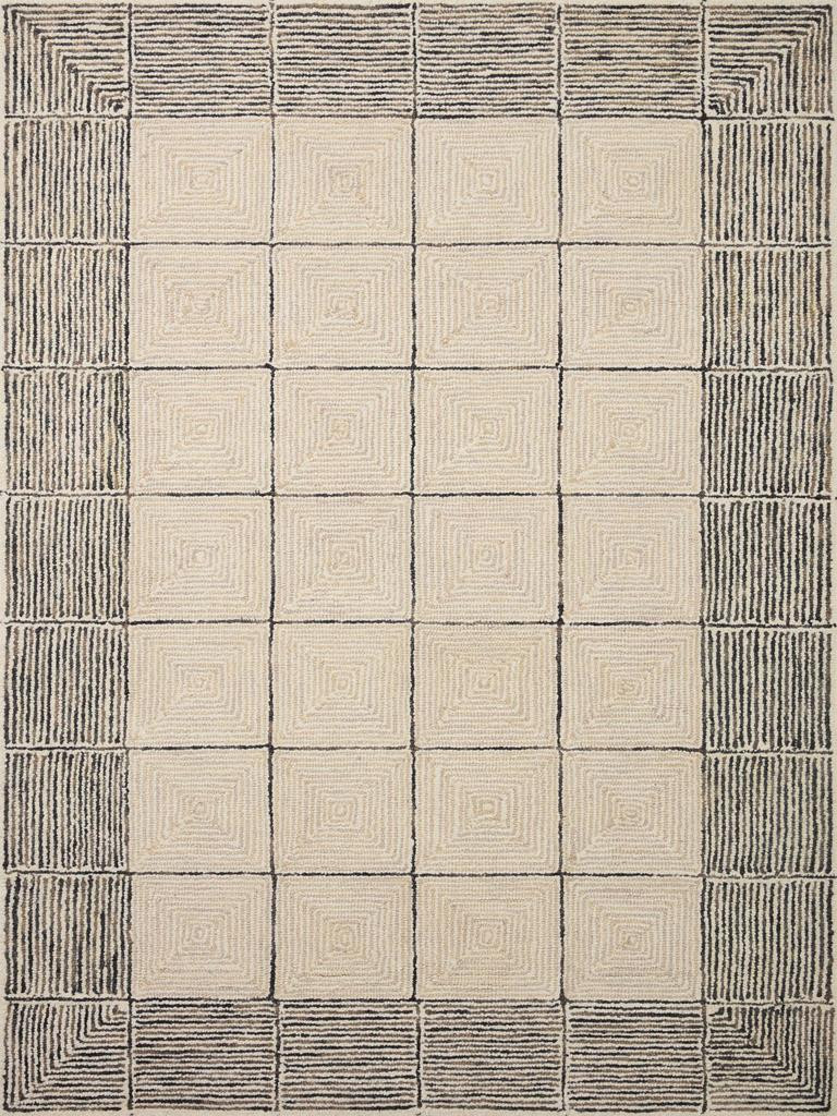 Francis FRA-02 Cream Black Area Rug - Chris Loves Julia x Loloi
