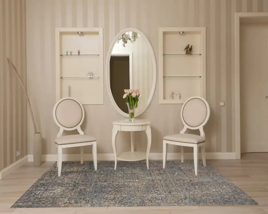 Loloi Indra INA-05 Graphite Sunset Area Rug Room Scene