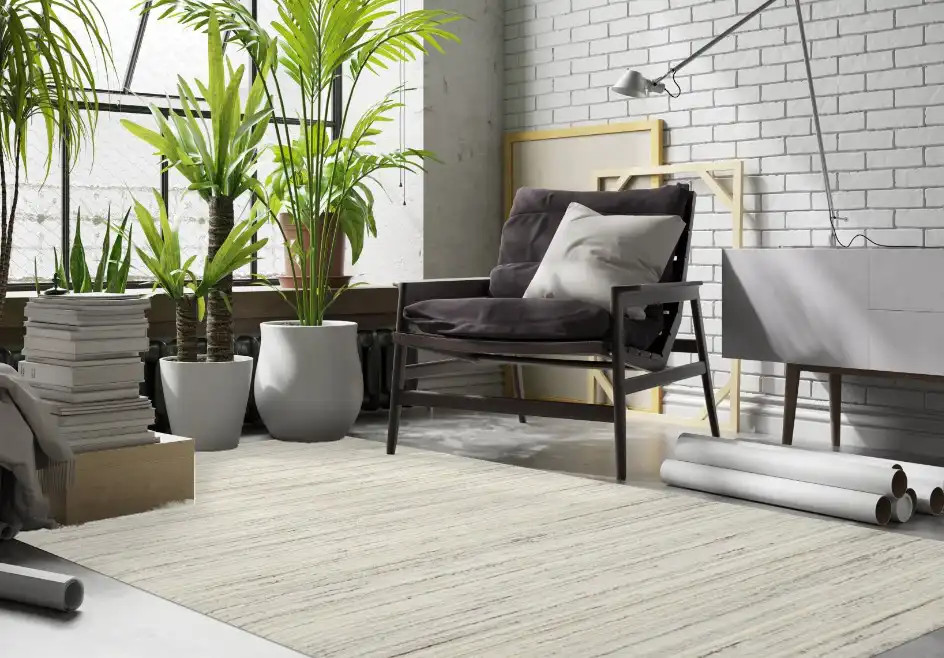 Loloi Jamie JEM-01 Ivory Dove Area Rug Room Scene