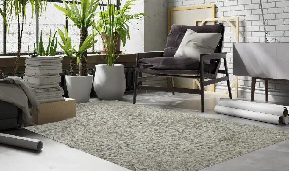 Loloi II Neda NED-02 Silver Ivory Area Rug Room Scene