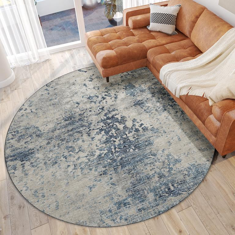 Dalyn Camberly CM5 Ink Round Area Rug Room Scene