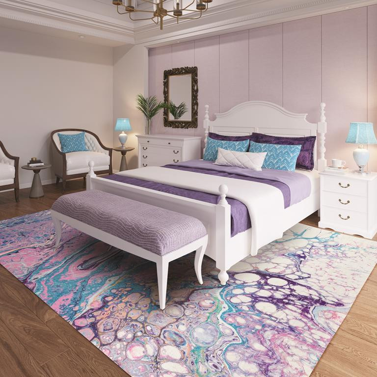 Dalyn Kikiamo KK19 Lavender Area Rug Room Scene