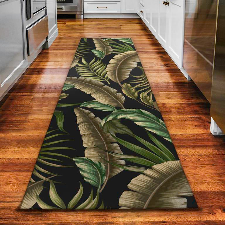 Dalyn Tropics TC1 Black 2x8 Runner Area Rug Room Scene