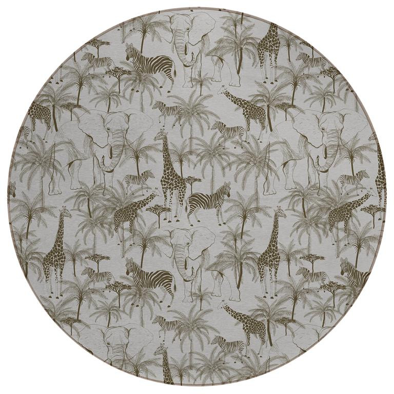 Dalyn Tropics TC7 Grey Round Area Rug