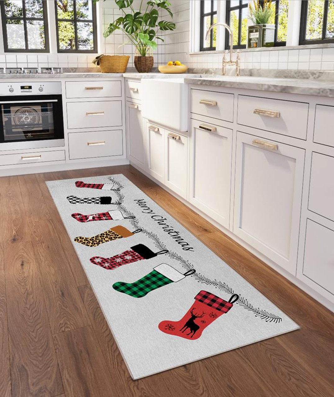 Washable Doormat Rug | Fade-Resistant | Winter Wonderland Doormat | Ruggable