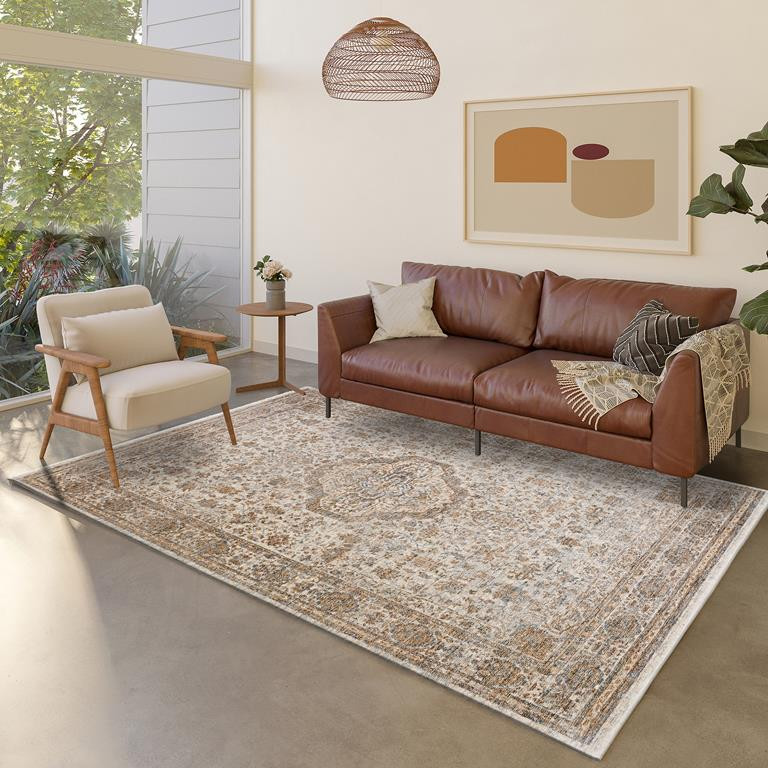 エスニックラタン Dalyn Yarra YA3 Linen Area Rug - Carpet & Tile Mart