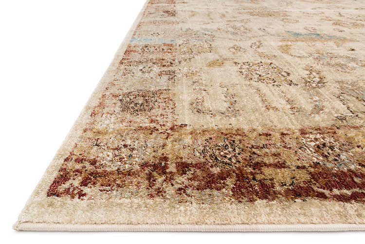Loloi Anastasia AF-04 Antique Ivory/Rust Area Rug Angle